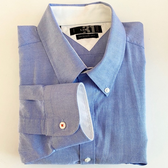 👔 Simons Blue Textured Dress Shirt - Picture 1 of 2